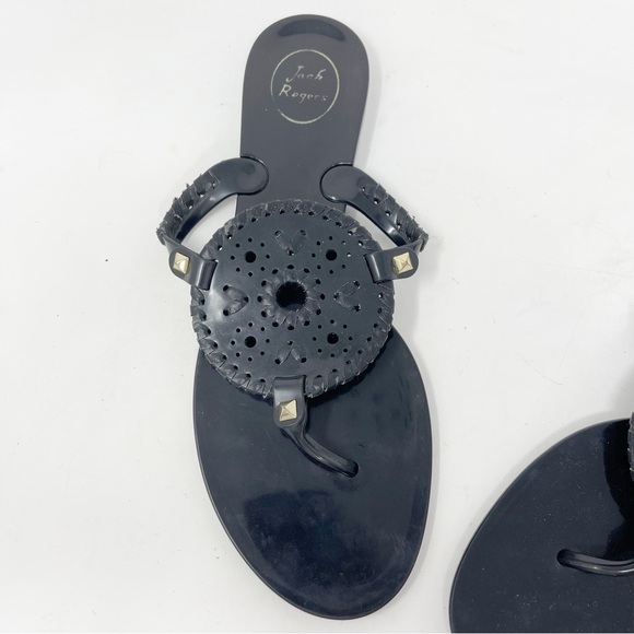 JACK ROGERS Women’s Black GEORGICA Jelly Sandals Whipstiched Round Design Sz 10 - Picture 4 of 10